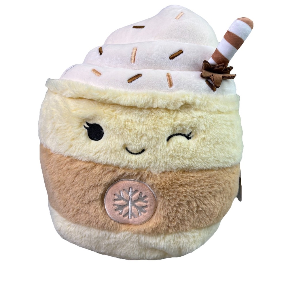 NEW Squishmallows Fuzz-A-Mallows 12" Inch JOYCE the Egg Nog COFFEE Holiday 2025